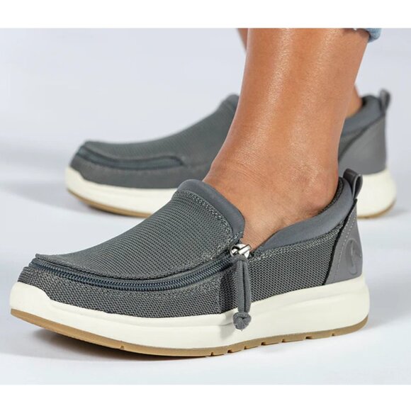 NEW Billy Footwear Women Perf Low Top Zip Up Mocs Gray Adaptive Size 7 W KF66 - Picture 2 of 5